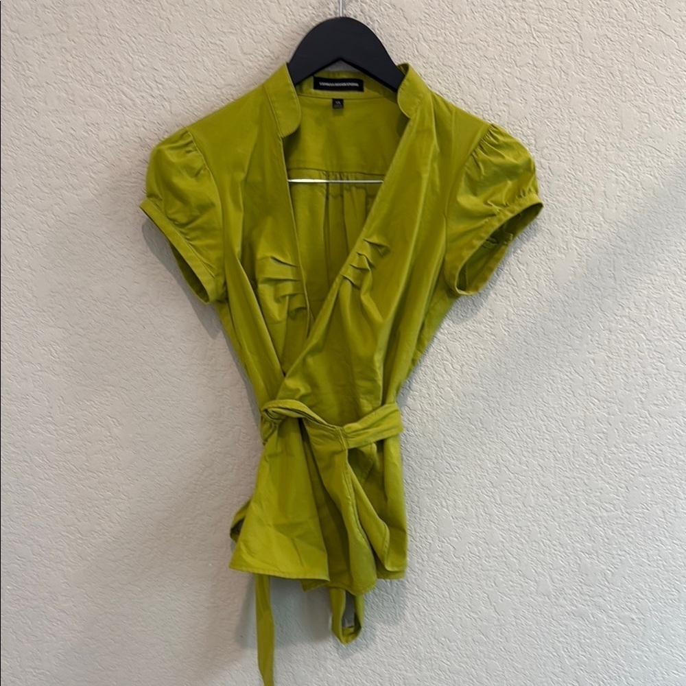 Express Green Wrap Top. XS